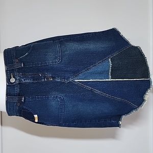 Vintage Levi's jeans denim Southwestern country a-line skirt women's SZ 12